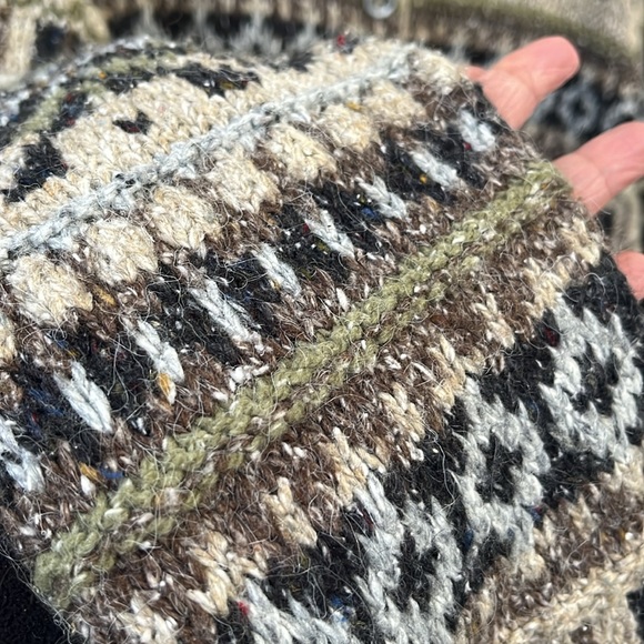 Vintage Fair Isle Cabincore Grandpa Grandma Neutral Cozy Oversized Cardigan M - Picture 5 of 14